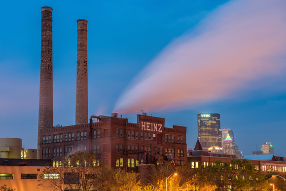 Smoke from the Heinz Plant frames Pittsburgh