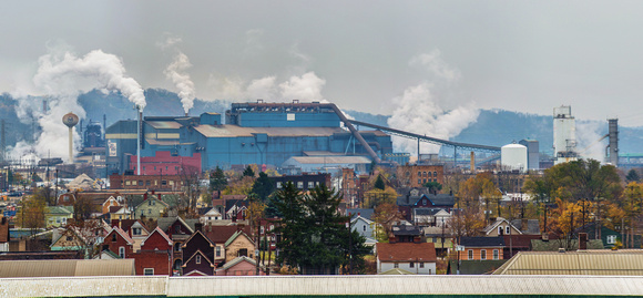 Panorama of the Edgar Thomson Steel Works and Braddock in Pittsburgh