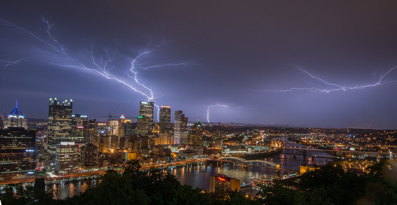Lightning over Pittsburgh from Mt. Washington in the Spring 2014