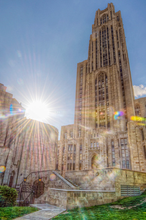 Sunflare at the Cathedral of Learning HDR