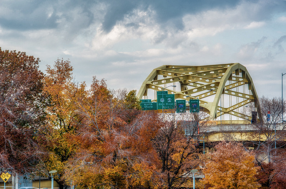 The Ft. Duquesne Bridge in fall HDR