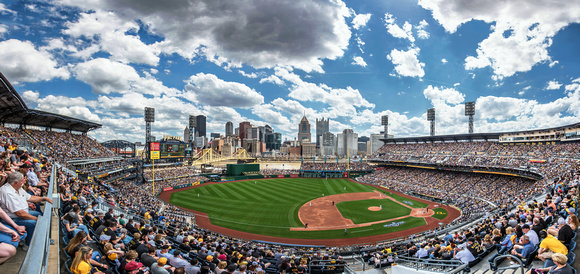 Panorama of PNC Park from behind third base