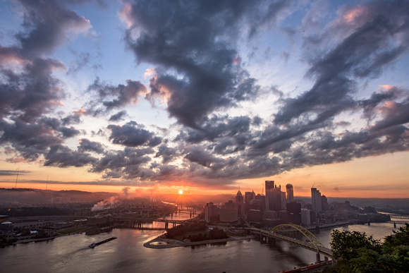 Beautiful sunrise over Pittsburgh from Mt. Washington