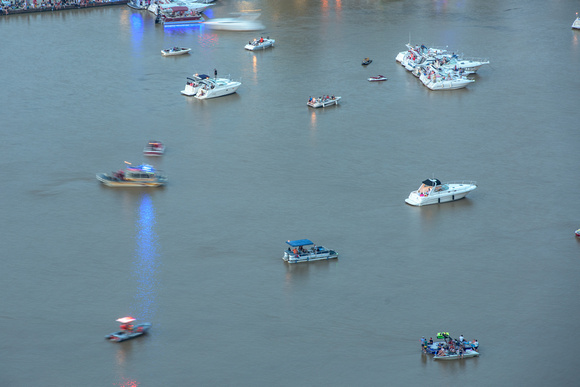 Boats get ready to watch the July 4th fireworks in Pittsburgh