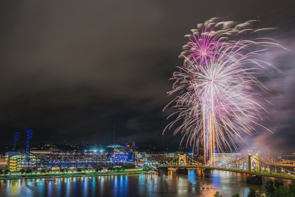 Fireworks over PNC Park in Pittsburgh