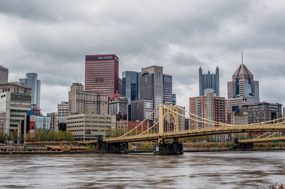 The Pittsburgh skyline on a cloudy day from the North Shore HDR