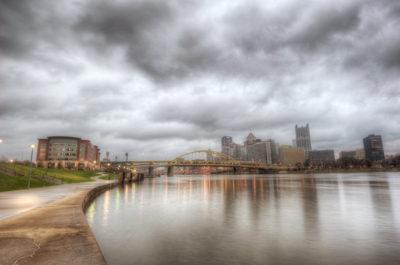 A gloomy day in Pittsburgh from the North Shore by Heinz Field HDR