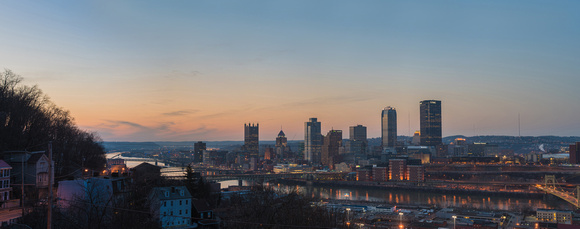 Panorama of Pittsburgh at dusk