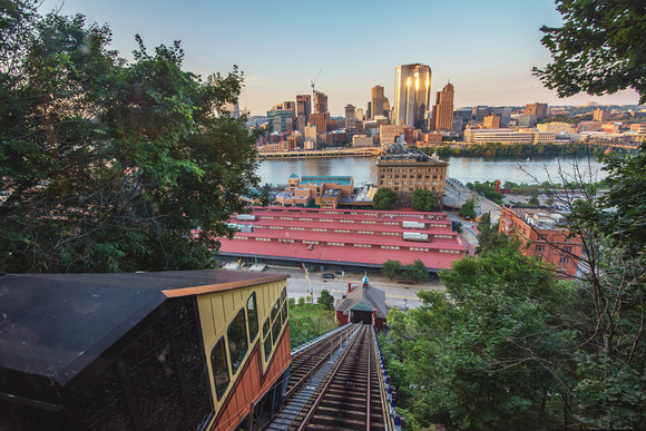 Monongahela Incline and the Pittsburgh skyline