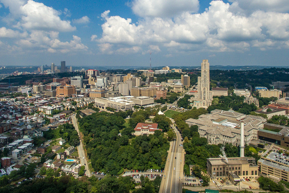 View of Oakland and the Cathedral of Learning in Pittsburgh