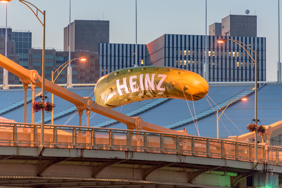 A morning view of the Heinz Pickle for Picklesburgh in Pittsburgh