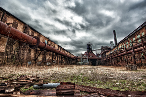 Main area outside Carrie Furnace HDR