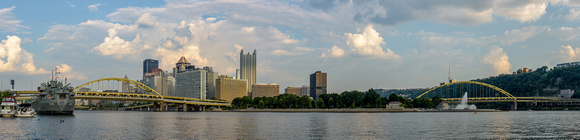Panorama of Pittsburgh and the LST 323 World War II Transport Ship