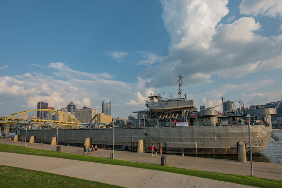 Full view of the LST 323 World War II Transport Ship in Pittsburgh
