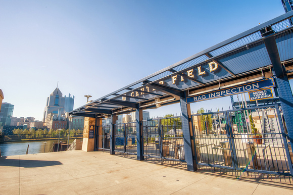 The left field gate at PNC Park on a beautiful summer day HDR