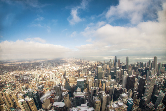 A north facing view of the Chicago skyline from the Willis Tower HDR