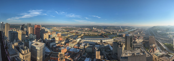 Panorama of Pittsburgh looking North from the Gulf Tower