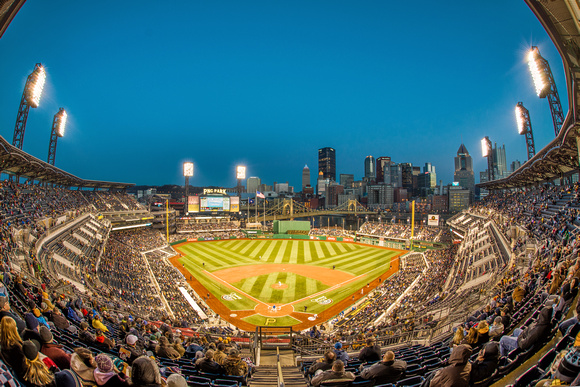 PNC Park fisheye at the blue hour HDR