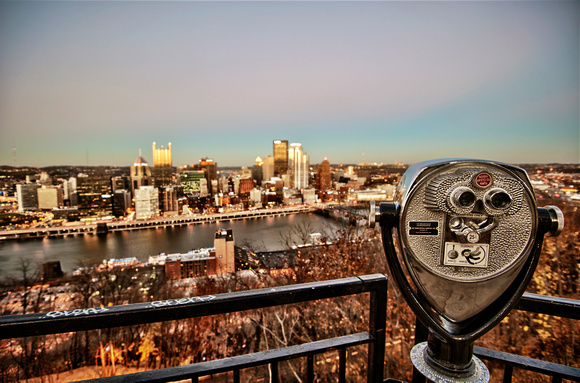 Pittsburgh skyline and viewfinder HDR