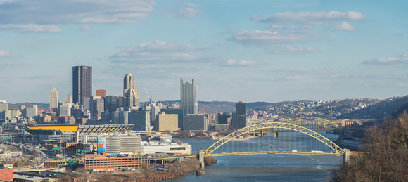 Pittsburgh panorama from the West End in the winter