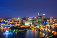A classic view of Pittsburgh at night