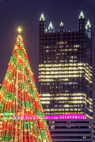 The Christmas tree at the Point and PPG Place