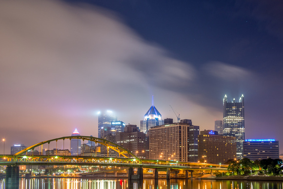 Low hanging clouds over Pittsburgh