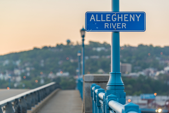 Allegheny River sign in Pittsburgh