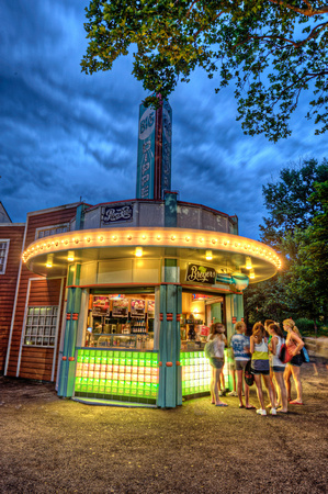 Waiting at an ice cream stand at Kennywood Park in Pittsburgh