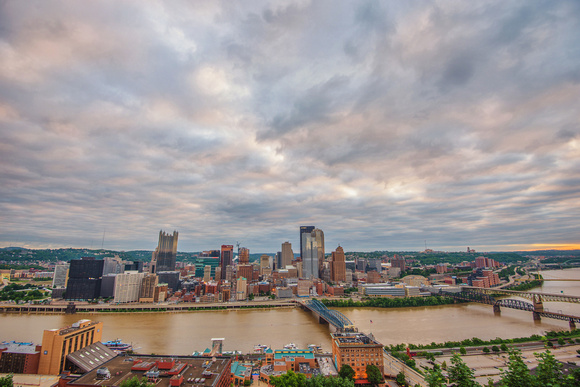 Cloudy evening over Pittsburgh from Mt. Washington