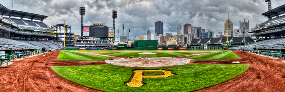 Panorama from the field level of PNC Park in Pittsburgh