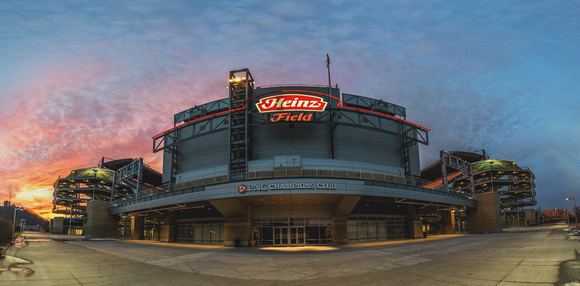 Heinz Field panorama at sunset in Pittsburgh