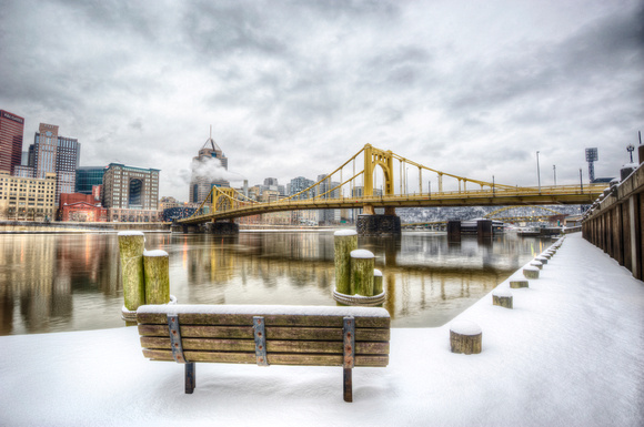 Bench on the North Shore of Pittsburgh HDR