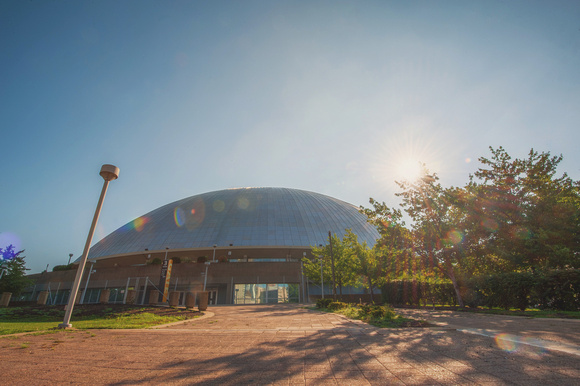 Sunrise over the Civic Arena in Pittsburgh