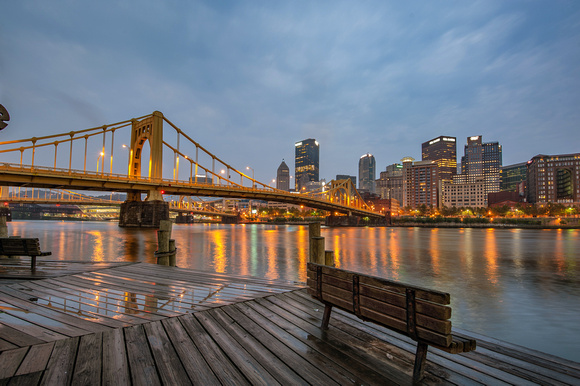 A cloudy morning on the North Shore of Pittsburgh