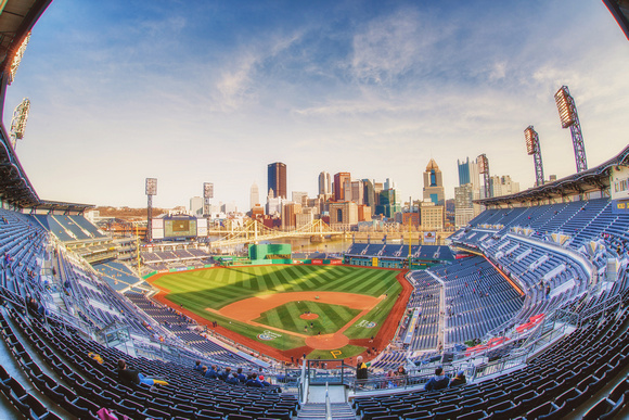 A fisheye view of PNC Park before an early season Pirates game HDR