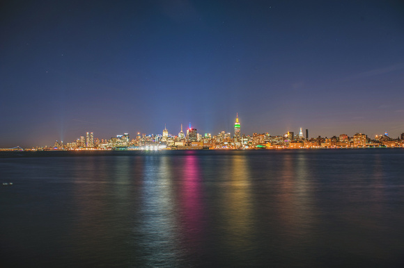 New York City skyline from Hoboken at night