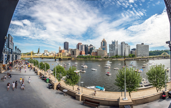 Panorama of the Allegheny River in Pittsburgh from PNC Park