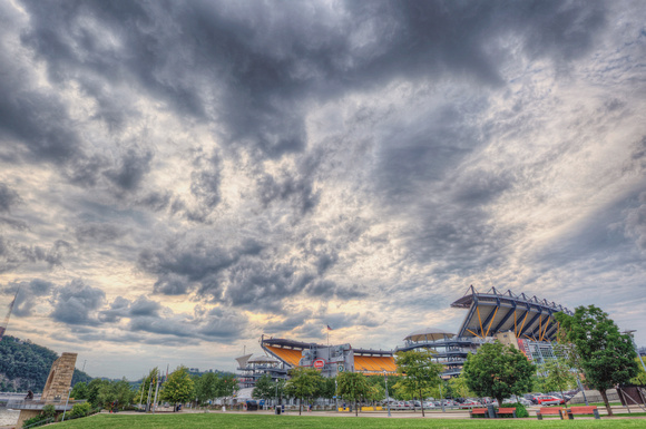 Dramatic clouds over Heinz Field on the North Shore