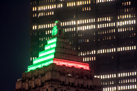 A colorfully lit Gulf Tower in Pittsburgh