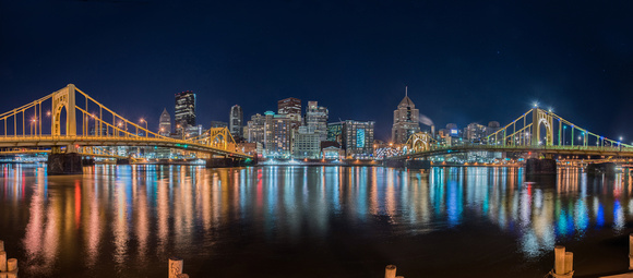 North Shore panorama of Pittsburgh during Earth Hour