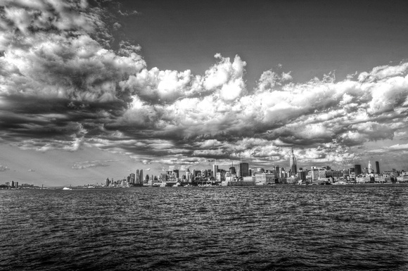 New York City skyline in B&W HDR