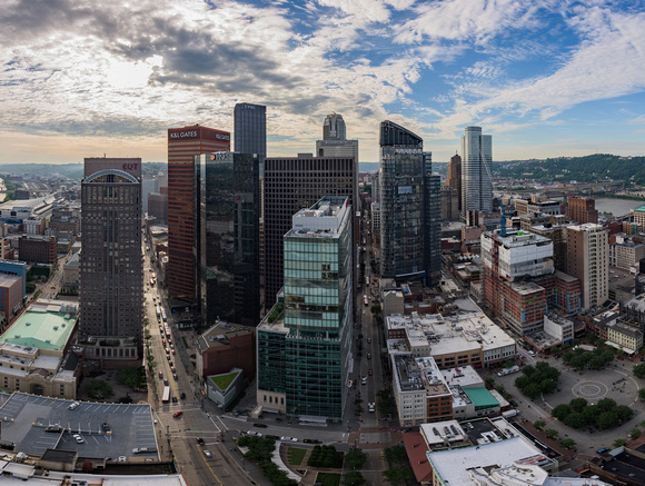 Panorama of downtown Pittsburgh from the rooftops
