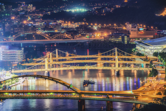 The Bridges of Pittsburgh at night HDR