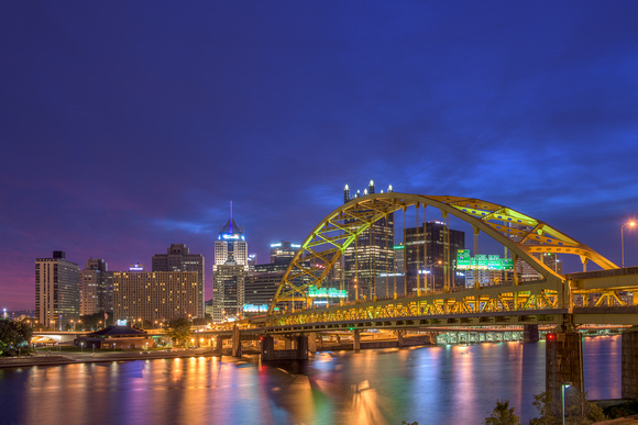Colors skies above Pittsburgh and the Ft. Pitt Bridge