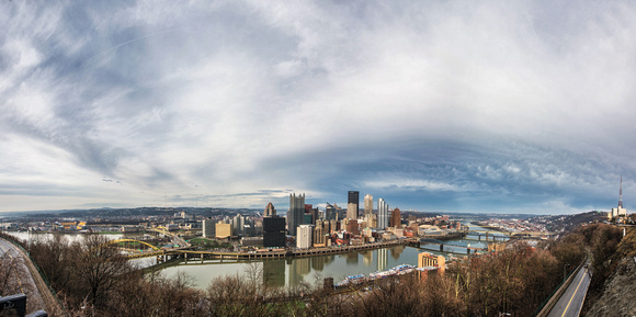 Dramatic clouds over Pittsburgh during a spring thunderstorm