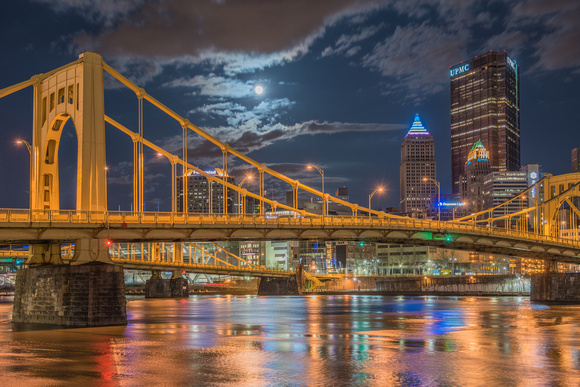 Supermoon over the North Shore of Pittsburgh