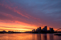 Beautiful colors fill the sky over Pittsburgh at dawn