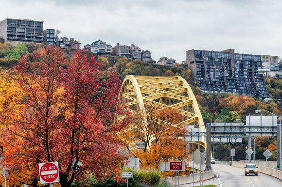 The Ft. Pitt Bridge through the fall colors