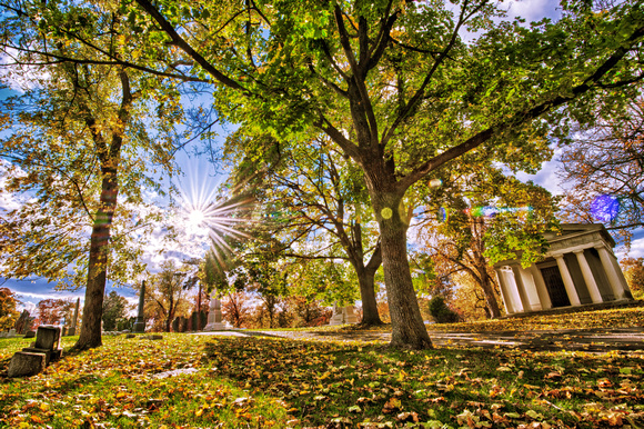 Flare at Allegheny Cemetery HDR